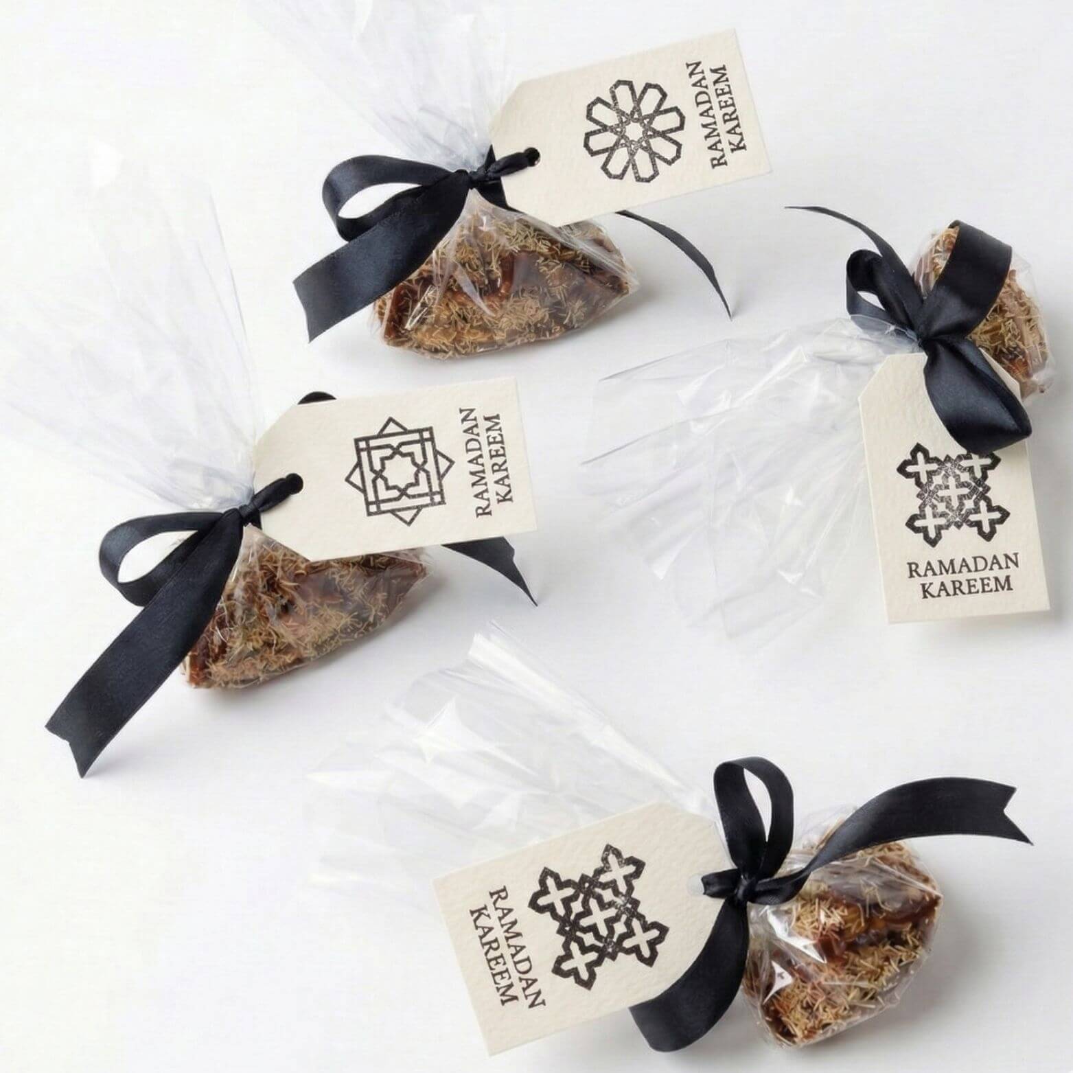 homemade pistachio kataifi date dessert packaged as a Ramadan gift
