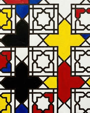 DIY Mondrian-inspired geometric wall art