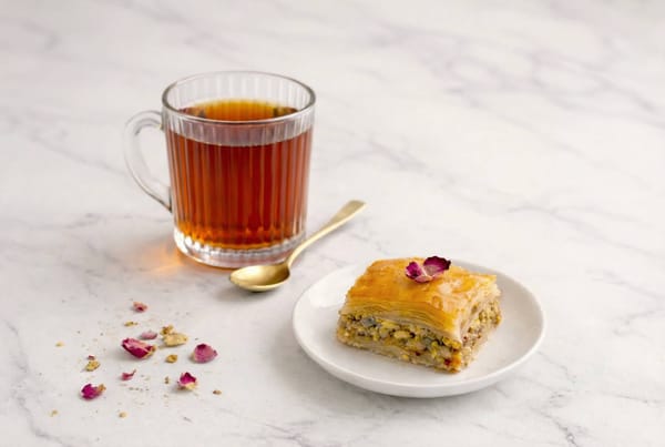 Honey baklava with rosewater (no sugar syrup)