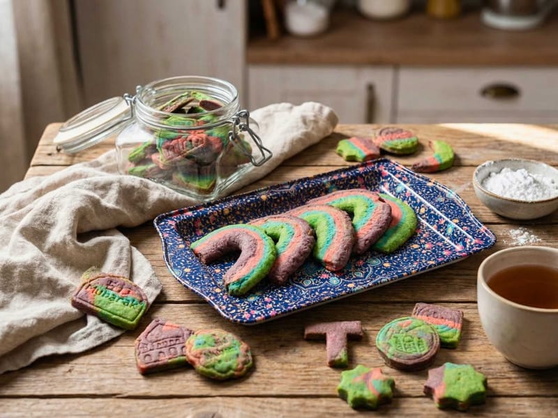 rainbow ramadan butter cookies